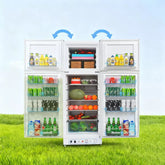 SMAD Nevera de Absorción 390L 2 Vías – Refrigerador para Propano y 220V Fuera de Red para RV / Camper / Cabaña con Congelador